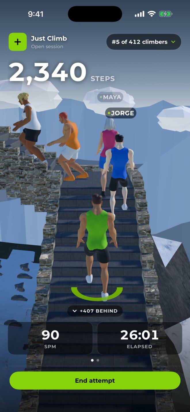 An Ascend race, fifth of 412 climbers